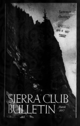 Sierra Club Bulletin 1957 Vol 42 No 3 March cover